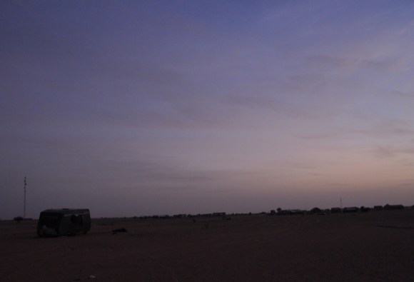 Evening falls over us and the militairy next to us