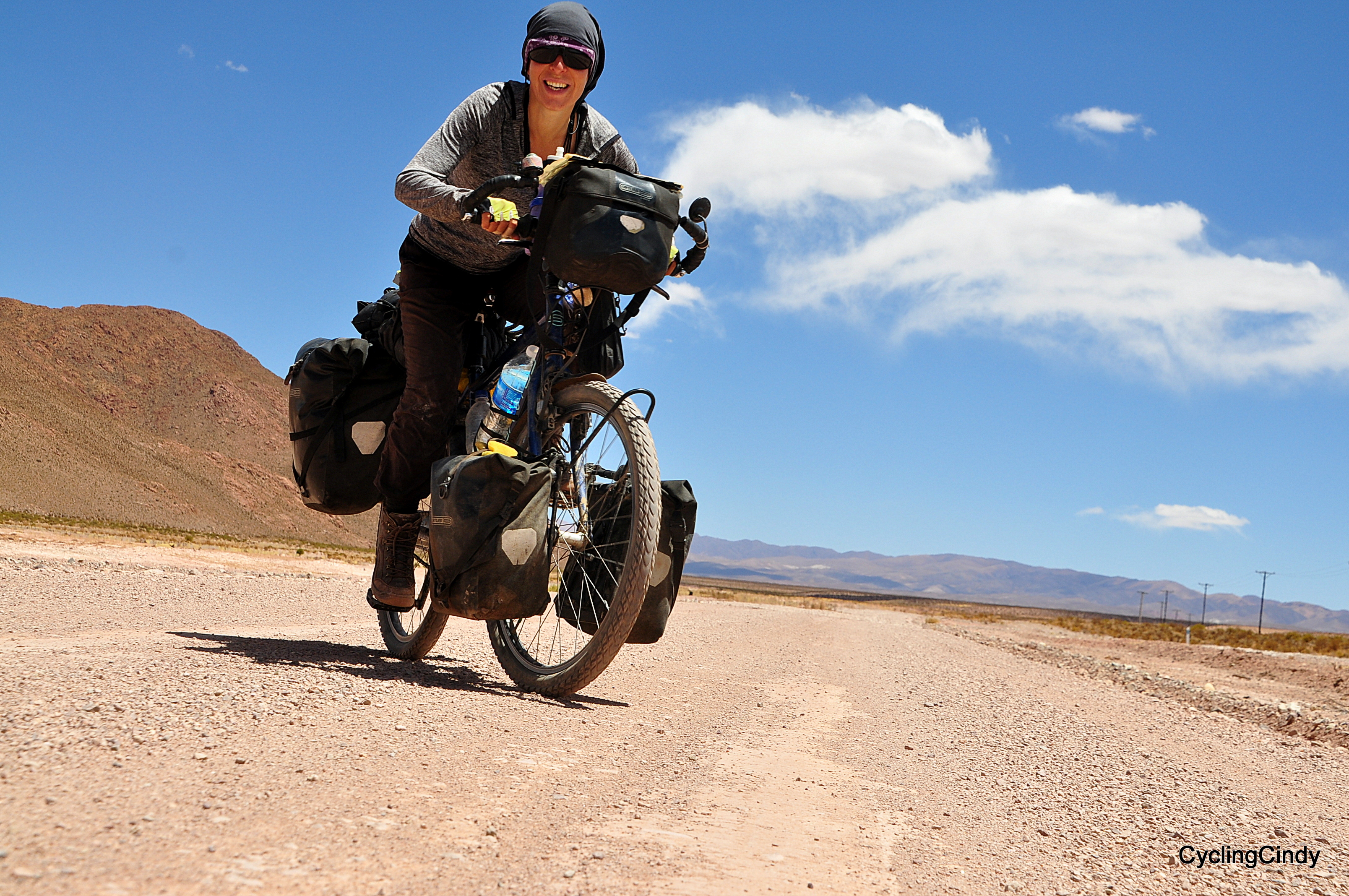 My bicycle and me, food and water, a tent and a good stove. Everything I need and use, is with me.