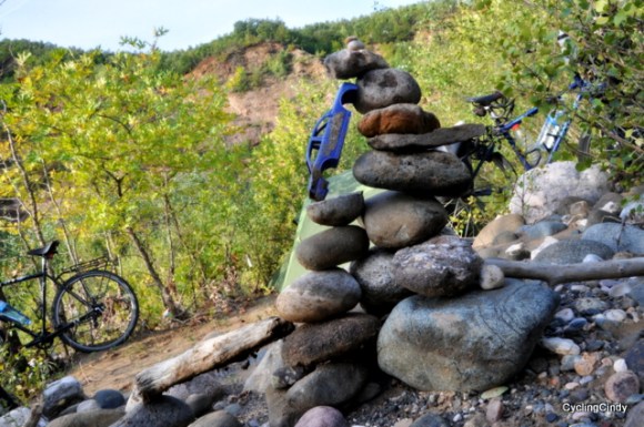 Quietly making river art while my lover sleeps