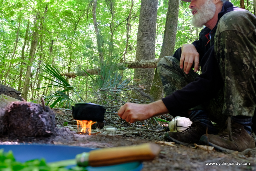 Our little camp fire, only to cook